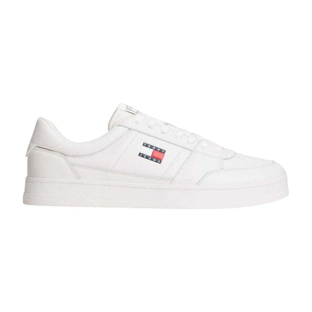 Tommy Jeans Mens Greenwich Leather Flat Sneakers / Ecru